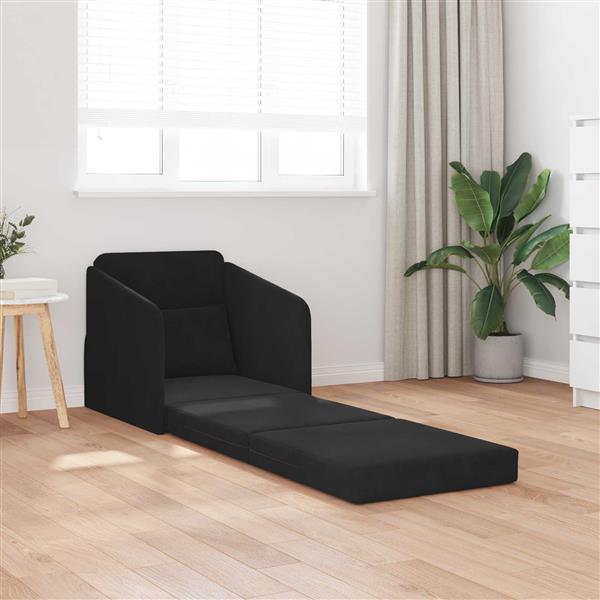 Grote foto vidaxl vouwsofa bed zwart 65 x 80 x 83 cm fluweel huis en inrichting bankstellen