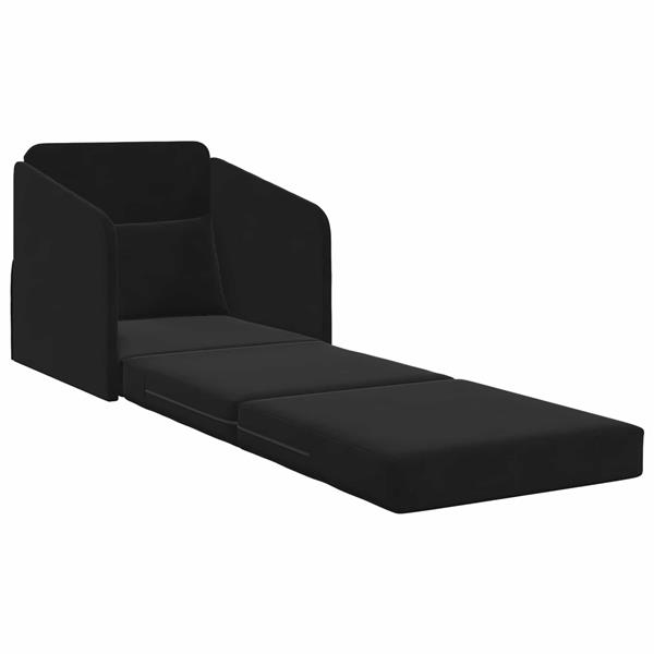 Grote foto vidaxl vouwsofa bed zwart 65 x 80 x 83 cm fluweel huis en inrichting bankstellen