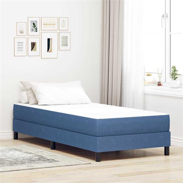 Grote foto vidaxl bedmatras met matras blauw 90 x 190 cm stof antiek en kunst stoelen en banken