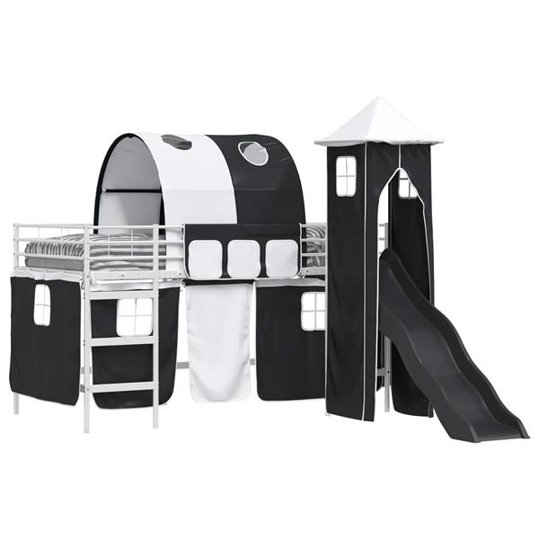 Grote foto vidaxl wit en zwart 107 x 200 cm antiek en kunst stoelen en banken