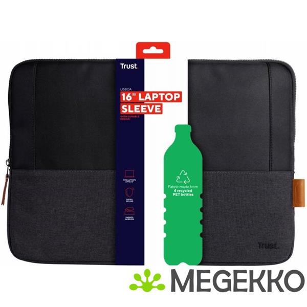 Grote foto trust lisboa laptoptas 16 inch zwart computers en software overige computers en software