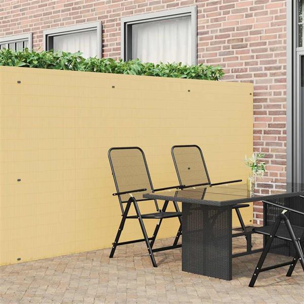 Grote foto vidaxl tuinhek dubbelzijdig geel 1 8x3 m pvc tuin en terras hekken en schuttingen