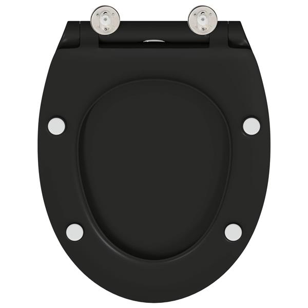 Grote foto vidaxl toiletzitting zwart 45 5 x 37 5 x 3 8 cm duroplast doe het zelf en verbouw sanitair