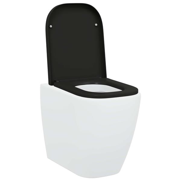 Grote foto vidaxl toiletzitting zwart 44 5 x 35 x 3 6 cm duroplast doe het zelf en verbouw sanitair