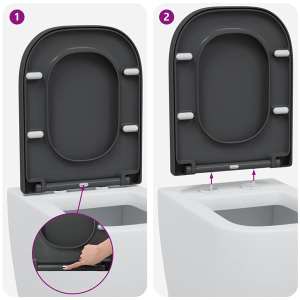 Grote foto vidaxl toiletzitting antraciet 44 5 x 35 x 3 6 cm duroplast doe het zelf en verbouw sanitair