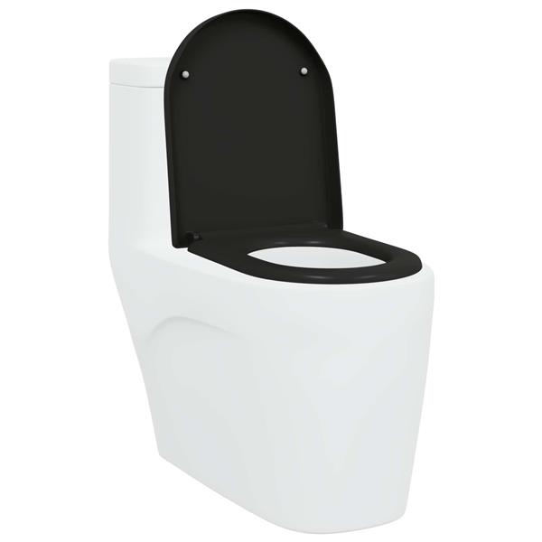 Grote foto vidaxl toiletzitting zwart 46 2 x 36 x 4 3 cm duroplast doe het zelf en verbouw sanitair