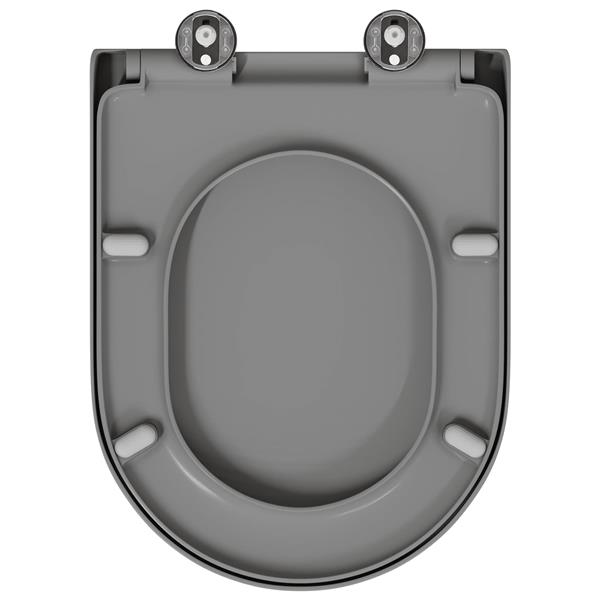 Grote foto vidaxl toiletzitting grijs 46 2 x 36 x 4 3 cm duroplast doe het zelf en verbouw sanitair