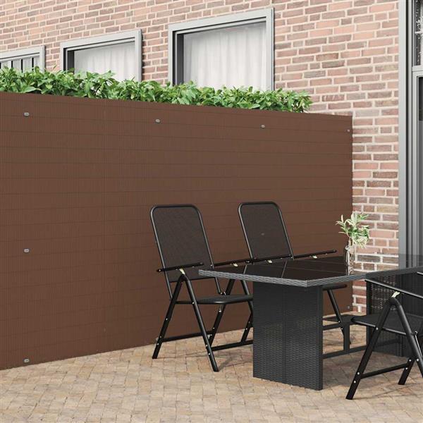 Grote foto vidaxl tuinhek dubbelzijdig bruin 1 8x5 m pvc tuin en terras hekken en schuttingen