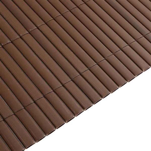 Grote foto vidaxl tuinhek dubbelzijdig bruin 1 8x5 m pvc tuin en terras hekken en schuttingen