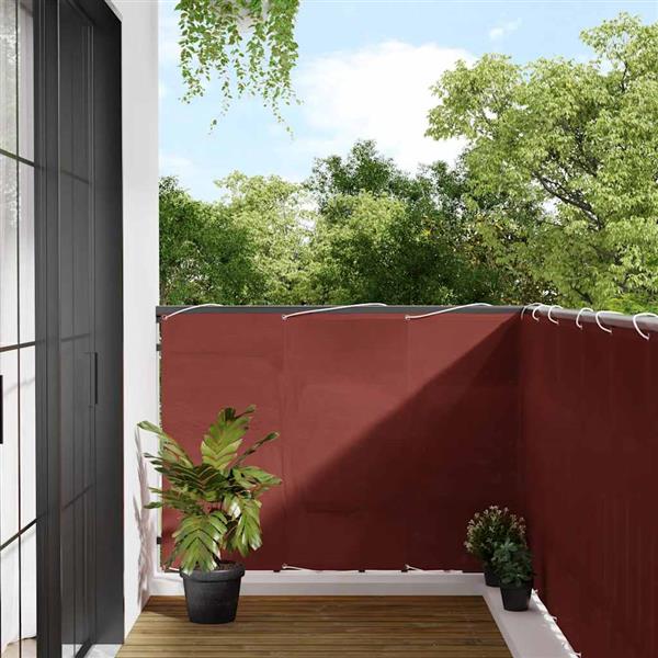 Grote foto vidaxl balkonscherm terracotta 120x700 cm 100 polyester oxford tuin en terras overige tuin en terras