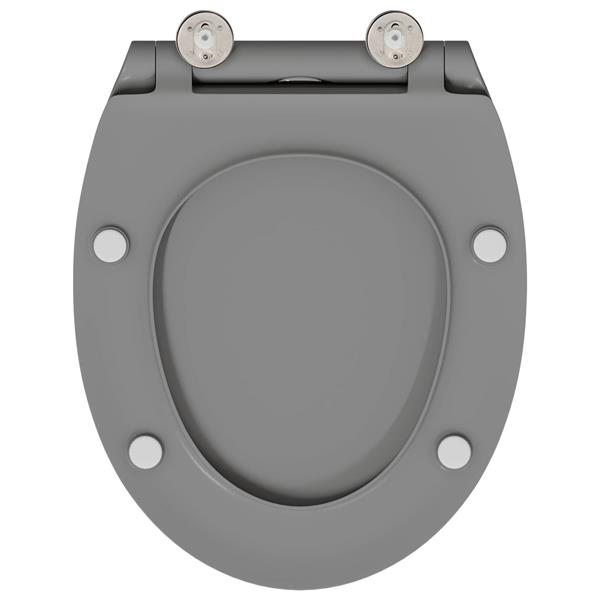 Grote foto vidaxl toiletzitting grijs 45 5 x 37 5 x 3 8 cm duroplast doe het zelf en verbouw sanitair