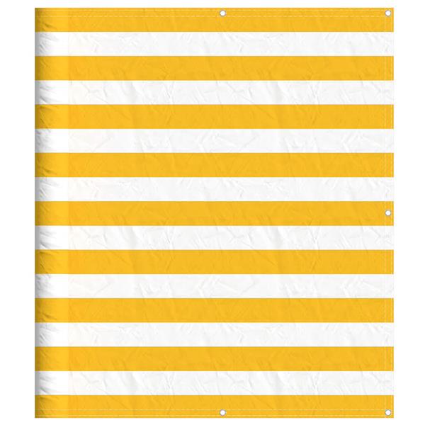 Grote foto vidaxl balkonscherm geel en wit gestreept 120x700 cm tuin en terras overige tuin en terras