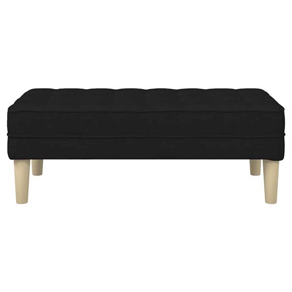 Grote foto vidaxl bank met kussen zwart 113 x 57 x 39 cm stof huis en inrichting overige huis en inrichting