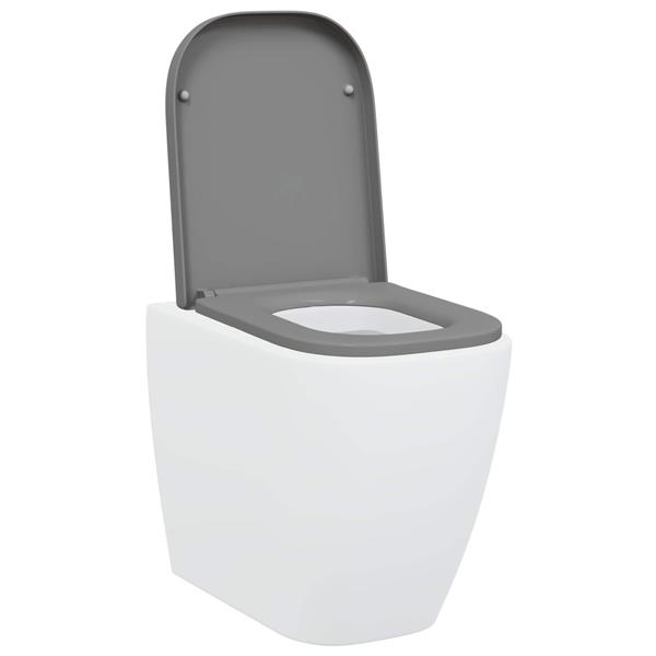 Grote foto vidaxl toiletzitting grijs 44 5 x 35 x 3 6 cm duroplast doe het zelf en verbouw sanitair