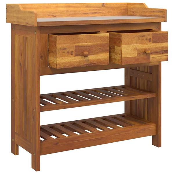 Grote foto vidaxl tuinkast met lade naturel 78 x 36 5 x 78cm massief acaciahout huis en inrichting overige