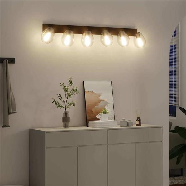 Grote foto vidaxl plafondspot zwart 110 5 x 13 x 26 cm glas en metaal huis en inrichting overige