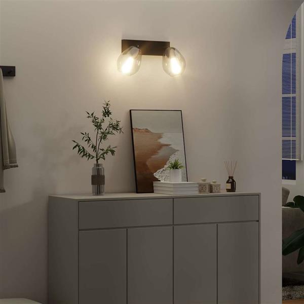 Grote foto vidaxl plafondspot zwart 33 x 13 x 26 cm glas en metaal huis en inrichting overige