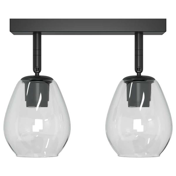 Grote foto vidaxl plafondspot zwart 33 x 13 x 26 cm glas en metaal huis en inrichting overige