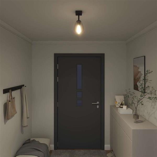 Grote foto vidaxl plafondspot zwart 13 x 13 x 26 cm glas en metaal huis en inrichting overige