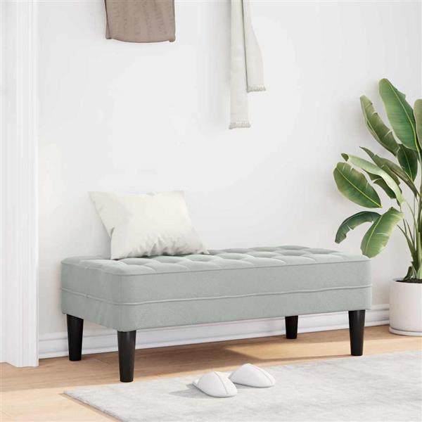 Grote foto vidaxl bank met kussen lichtgrijs 113 x 57 x 39 cm fluweel huis en inrichting overige huis en inrichting