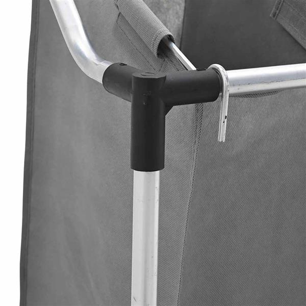 Grote foto vidaxl wasmand met wielen 4 vakken grijs huis en inrichting overige huis en inrichting