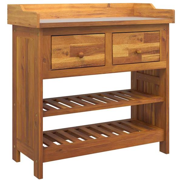 Grote foto vidaxl tuinkast met lade naturel 78 x 36 5 x 78cm massief acaciahout huis en inrichting overige