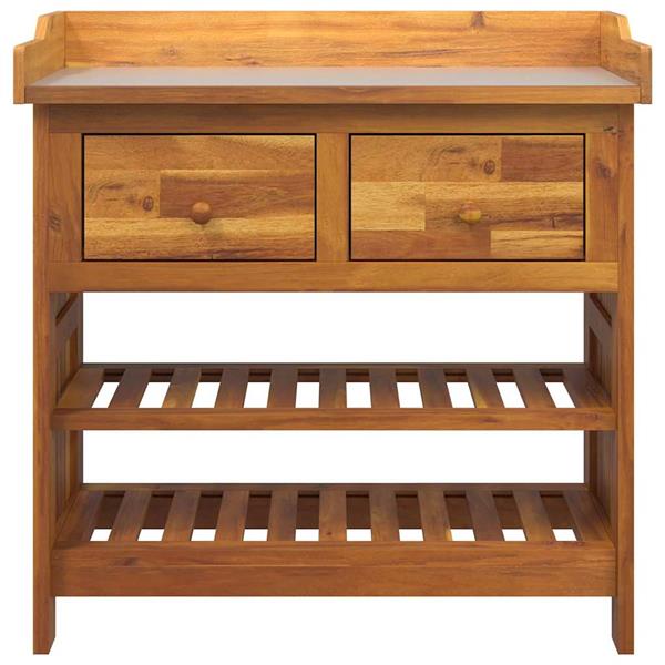 Grote foto vidaxl tuinkast met lade naturel 78 x 36 5 x 78cm massief acaciahout huis en inrichting overige