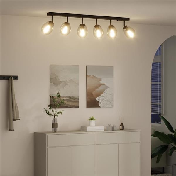 Grote foto vidaxl plafondspot zwart 110 5 x 13 x 26 cm glas en metaal huis en inrichting overige