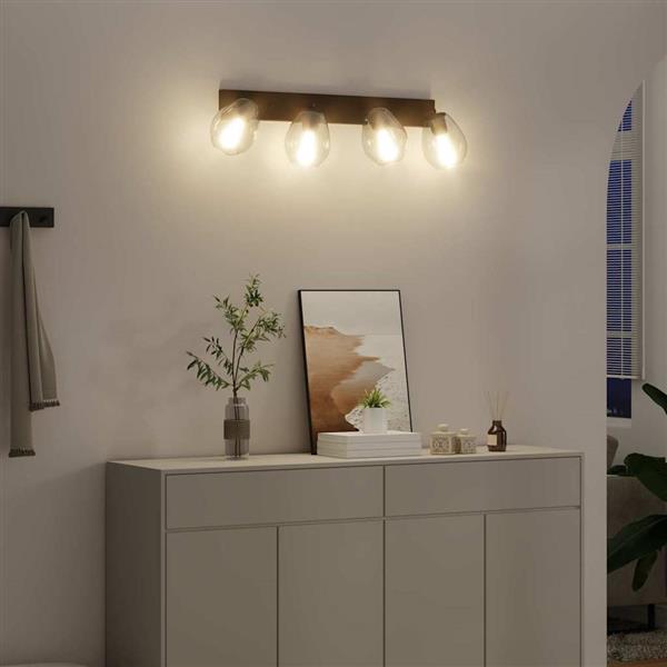 Grote foto vidaxl plafondspot zwart 73.5 x 13 x 26 cm glas en metaal huis en inrichting overige