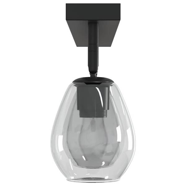 Grote foto vidaxl plafondspot zwart 73.5 x 13 x 26 cm glas en metaal huis en inrichting overige