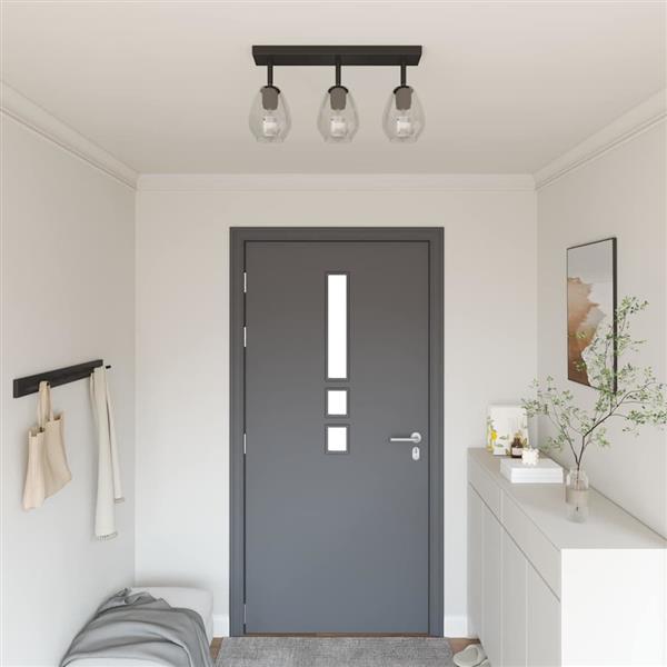 Grote foto vidaxl plafondspot zwart 54 x 13 x 26 cm glas en metaal huis en inrichting overige