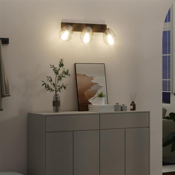 Grote foto vidaxl plafondspot zwart 54 x 13 x 26 cm glas en metaal huis en inrichting overige