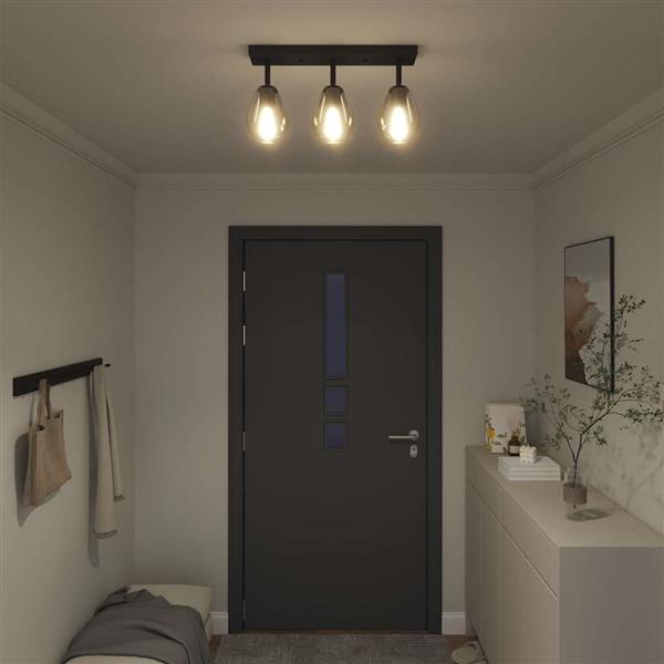 Grote foto vidaxl plafondspot zwart 54 x 13 x 26 cm glas en metaal huis en inrichting overige