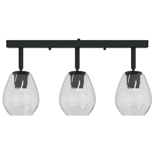 Grote foto vidaxl plafondspot zwart 54 x 13 x 26 cm glas en metaal huis en inrichting overige