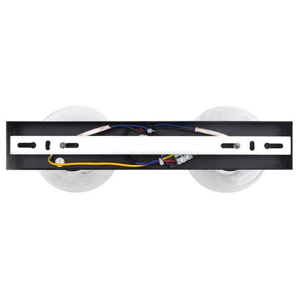 Grote foto vidaxl plafondspot zwart 33 x 13 x 26 cm glas en metaal huis en inrichting overige