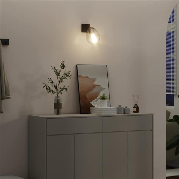 Grote foto vidaxl plafondspot zwart 13 x 13 x 26 cm glas en metaal huis en inrichting overige