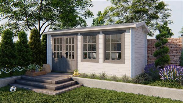 Grote foto blokhut tuinhuis justine 40 mm vuren tuin en terras tuinhuisjes en blokhutten