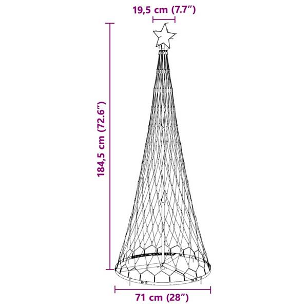 Grote foto vidaxl led kerstboom met 230 led multikleur 184.5 cm metaal diversen overige diversen