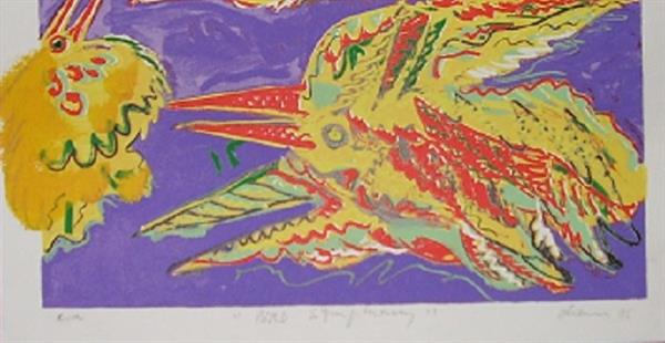 Grote foto peter diem bird symphony handbewerkt antiek en kunst litho en zeefdrukken