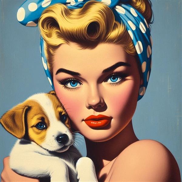 Grote foto kunsthandel gennep meisje en puppy antiek en kunst designobjecten