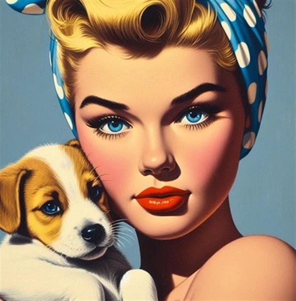 Grote foto kunsthandel gennep meisje en puppy antiek en kunst designobjecten