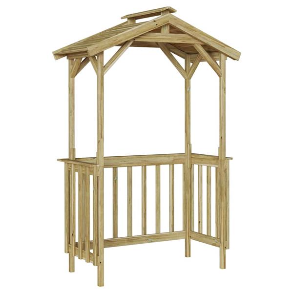 Grote foto vidaxl barbecue overkapping ge mpregneerd grenenhout tuin en terras tuinhuisjes en blokhutten