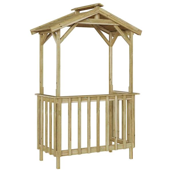 Grote foto vidaxl barbecue overkapping ge mpregneerd grenenhout tuin en terras tuinhuisjes en blokhutten