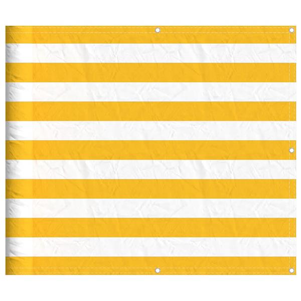Grote foto vidaxl balkonscherm geel en wit gestreept 90x1000 cm tuin en terras overige tuin en terras