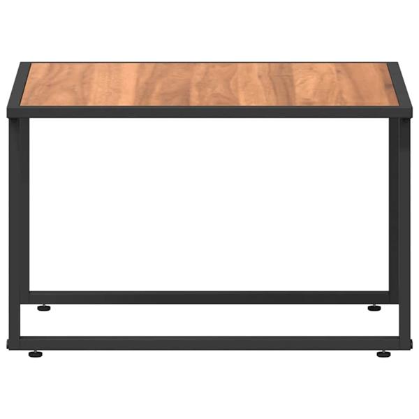 Grote foto vidaxl salontafel zwart en bruin 55 x 55 x 35 cm gepoedercoat staal huis en inrichting eettafels