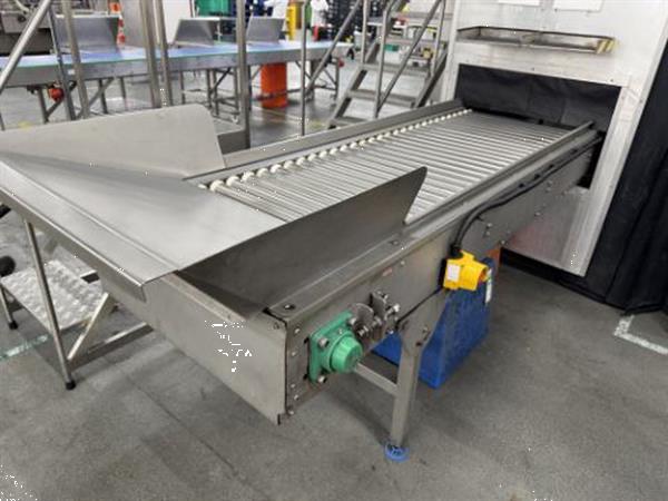 Grote foto newtec 4009 b2 afweegmachine met 1 netverpakkingsmachine elevator en rollenleesband agrarisch tuinbouw