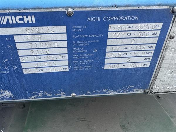 Grote foto hoogwerker telescoophoogwerker aichi sp21aj doe het zelf en verbouw hoogwerkers