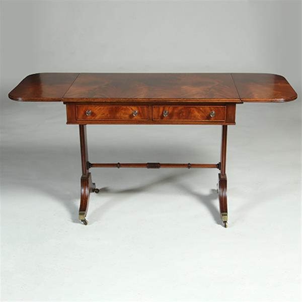 Grote foto mahonie met bloemmahonie sidetable of smalle schrijftafel met 2 laden en op en neerklapbare oren n antiek en kunst stoelen en banken