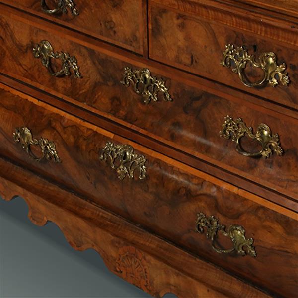 Grote foto dubbelgebogen porcelein kabinet in notenwortel met citroenhout beschilderd interieur ca 1750 no.36 antiek en kunst overige in antiek gebruiksvoorwerpen