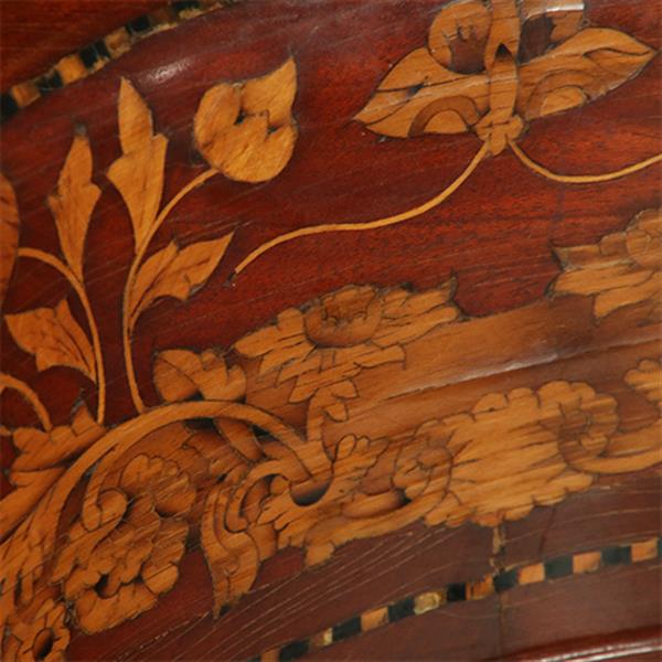 Grote foto franse marqueterie bureaustoel ca 1800 met stoffering naar wens no.361885 antiek en kunst stoelen en banken